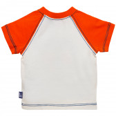 Памучна тениска за бебе за момче в бяло и оранжево Original Marines 156674 8