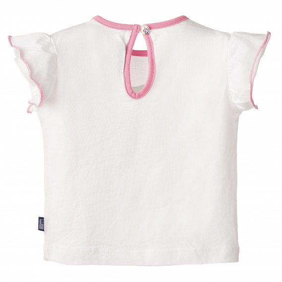 Памучна тениска за бебе за момиче в бяло и розово Original Marines 156753 3