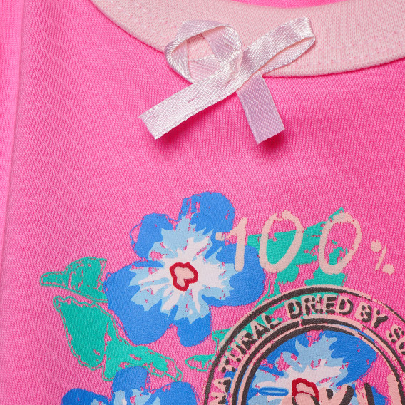 Памучна тениска за бебе за момиче розова Original Marines 156781 4