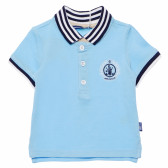 Памучна тениска за бебе за момче в бяло и синьо Original Marines 156794 