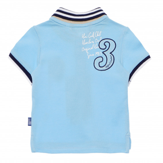 Памучна тениска за бебе за момче в бяло и синьо Original Marines 156795 2