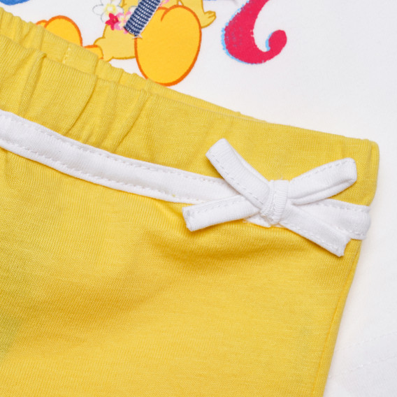 Памучна тениска за бебе за момиче в бяло и жълто Original Marines 156982 3