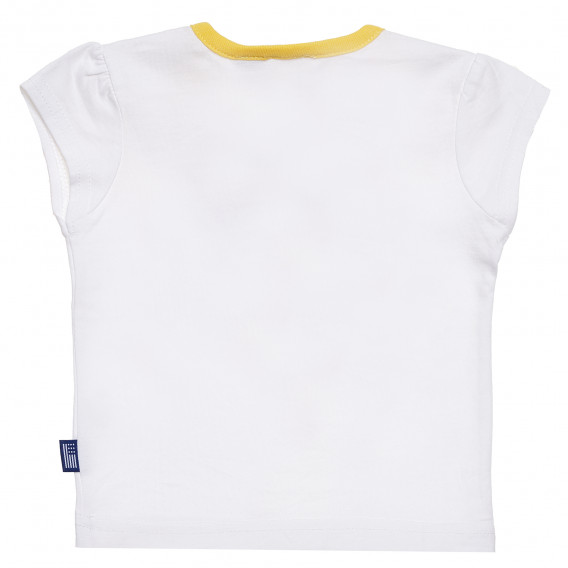 Памучна тениска за бебе за момиче в бяло и жълто Original Marines 156983 4