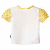 Памучна тениска за бебе за момиче в бяло и жълто Original Marines 156990 4