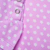 Памучна тениска за бебе за момиче в лилаво и бяло Original Marines 157114 3