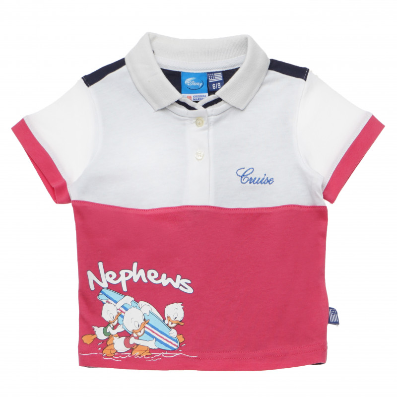 Памучна Блуза за бебе за момче в бяло и розово  157164