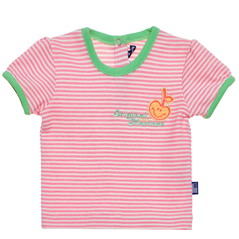 Памучна тениска за бебе за момиче розова  157584