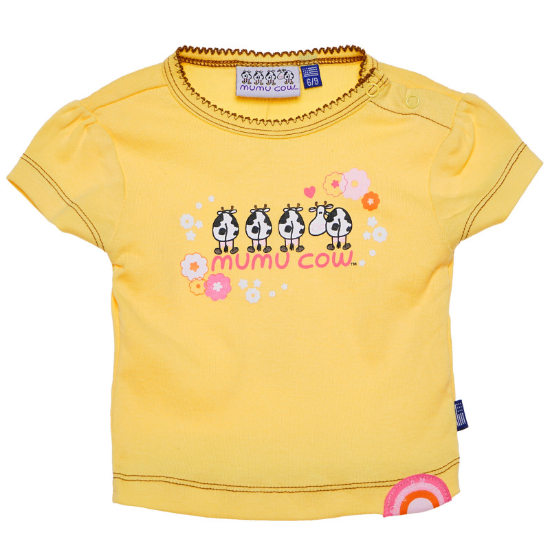 Тениска за бебе за момиче жълта  157612