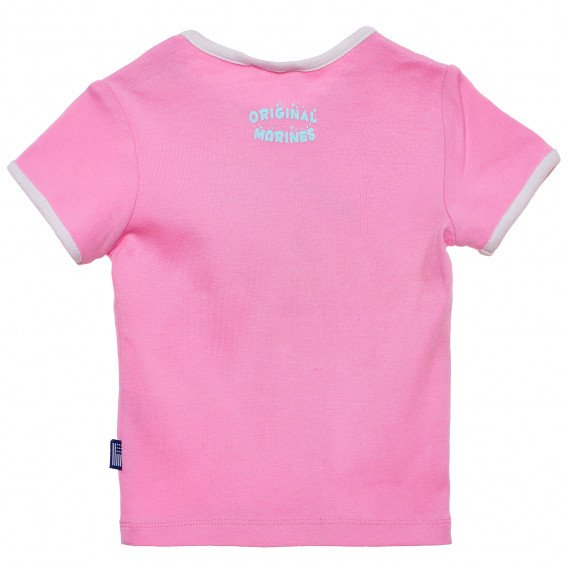 Памучна тениска за бебе за момиче, розова Original Marines 157633 4