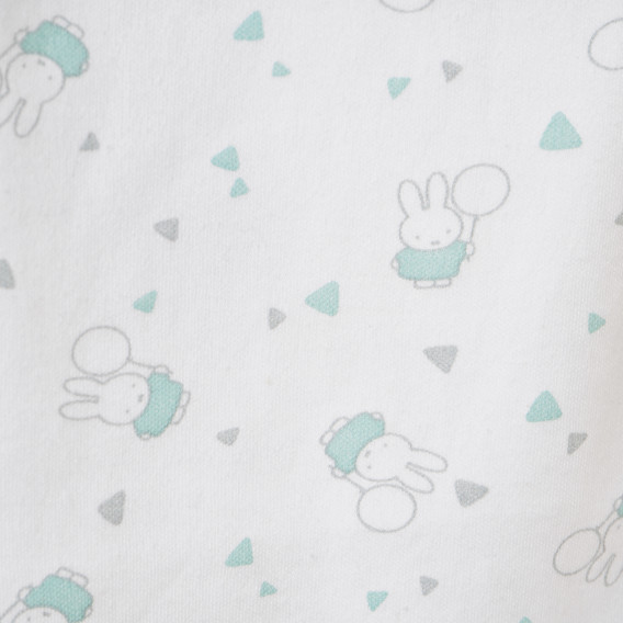 Памучно боди с принт на зайчета за бебе, бяло Miffy 157651 2