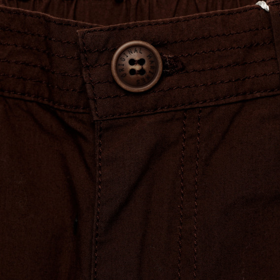 Памучен панталон за бебе за момче кафяв Original Marines 158281 2