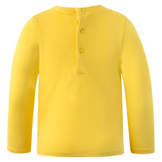 Памучна жълта блуза с дълъг ръкав и забавна апликация за момиче Tuc Tuc 1588 2