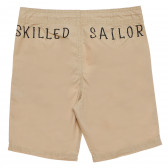 Памучен панталон за момче бежов Original Marines 159084 4