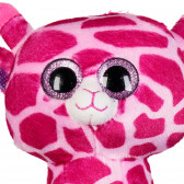Плюшен жираф с брокатени очи и дрънкалка - розов, 18 см Amek toys 159491 2