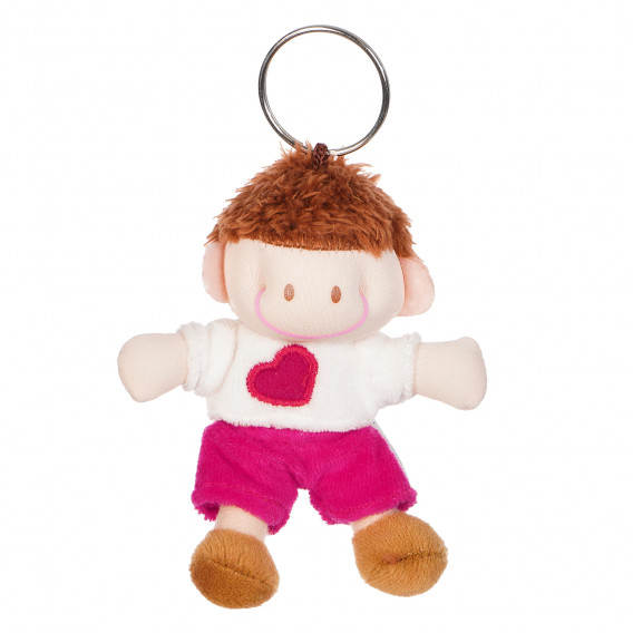 Плюшена кукла ключодържател -11 см, розов Amek toys 159493 