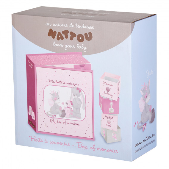 Розова кутия за съхранение Nattou 159506 