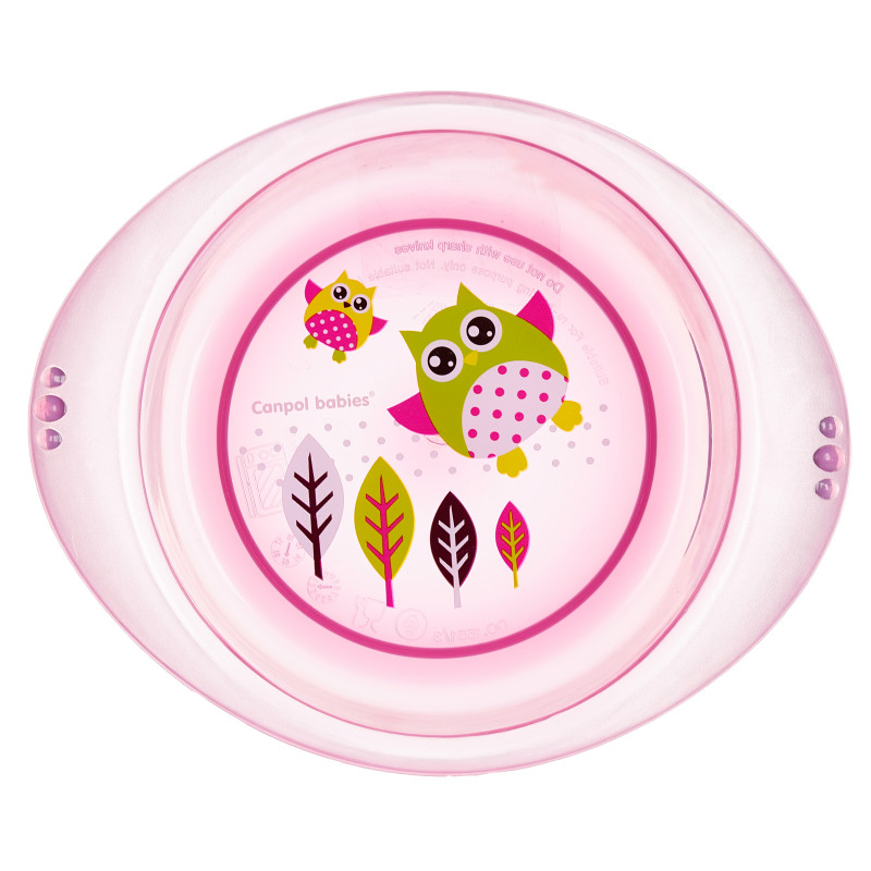 Купичка прозрачна - розова сова, пластмаса 320 ml  159538