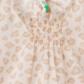 Памучна тениска бебе бежова Benetton 160308 2