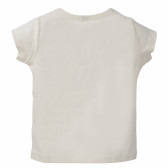 Памучна тениска за бебе момиче бяла Benetton 160361 3