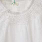 Памучна тениска за бебе момиче бяла Benetton 160372 2