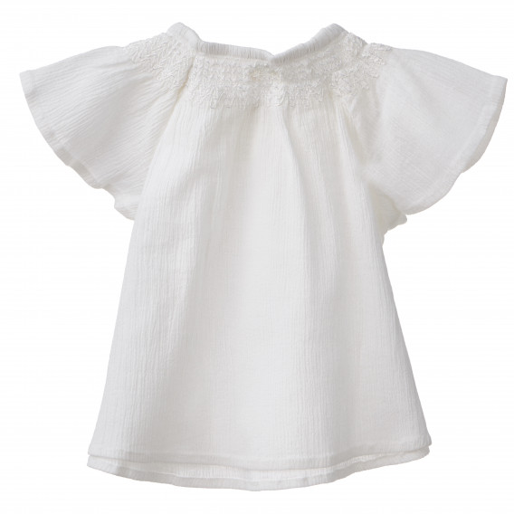 Памучна тениска за бебе момиче бяла Benetton 160373 3