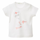 Памучна блуза за бебе момиче бяла Benetton 160391 