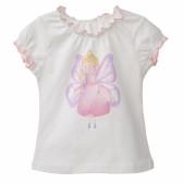 Памучна блуза за бебе момиче бяла Benetton 160403 