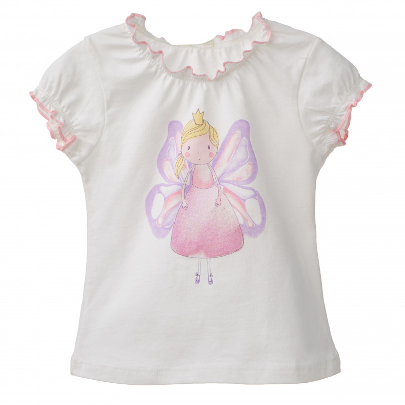 Памучна блуза за бебе момиче бяла  160403