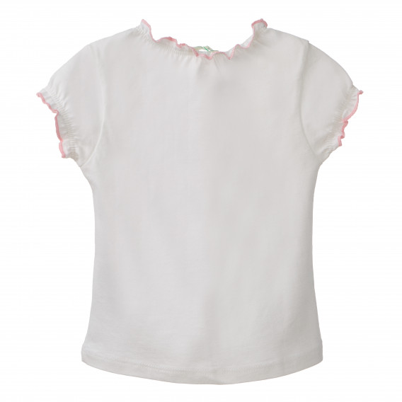 Памучна блуза за бебе момиче бяла Benetton 160405 3