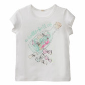 Памучна блуза за бебе момиче бяла Benetton 160419 