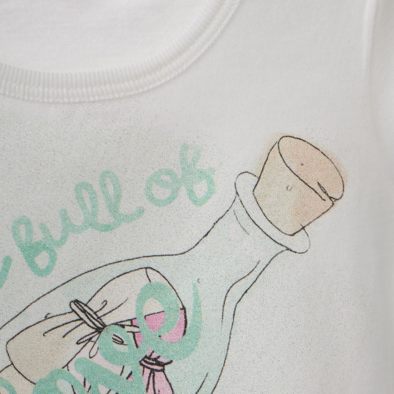 Памучна блуза за бебе момиче бяла Benetton 160421 3