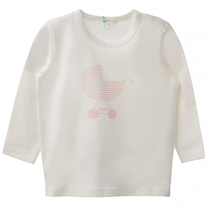 Памучна блуза за бебе момиче бяла  160488