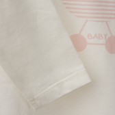 Памучна блуза за бебе момиче бяла Benetton 160490 3