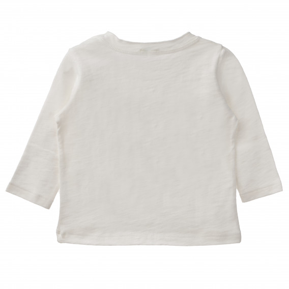 Памучна блуза за бебе бяла Benetton 160543 4
