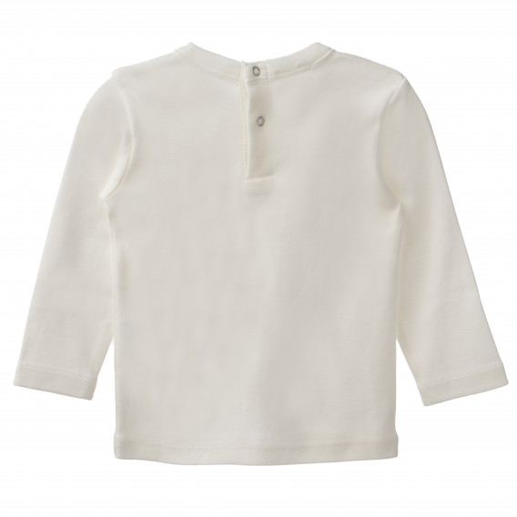 Памучна блуза за бебе бяла Benetton 160547 4