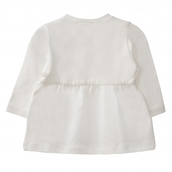 Памучна рокля за бебе момиче бял Benetton 160559 4