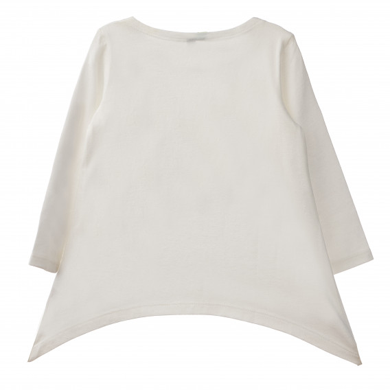 Памучна блуза за бебе момиче бяла Benetton 160587 4
