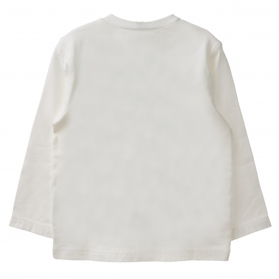 Памучна блуза за момче бяла Benetton 160607 4
