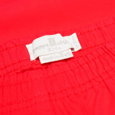 Памучен панталон с ластична талия за момиче, червен Pappa Ciccia 161081 3