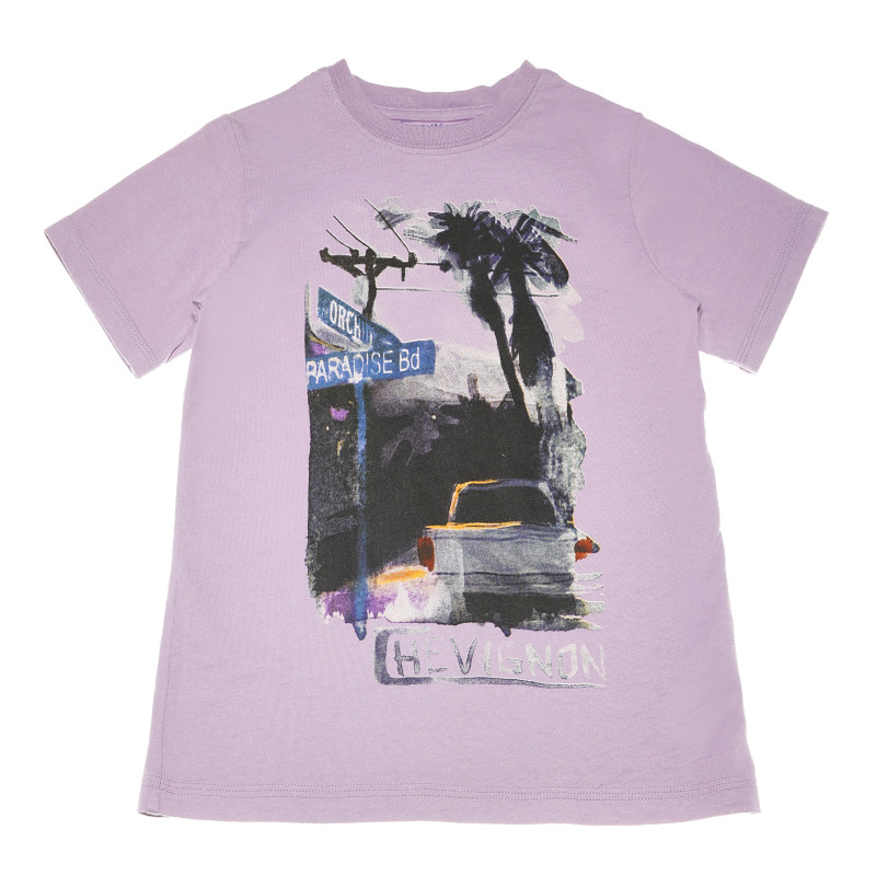 Памучна тениска за момче лилава  161150
