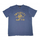 Памучна тениска за момче синя Gant 161153 