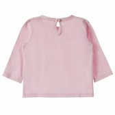 Памучна блуза с дълъг ръкав за бебе за момиче розова Benetton 161452 7
