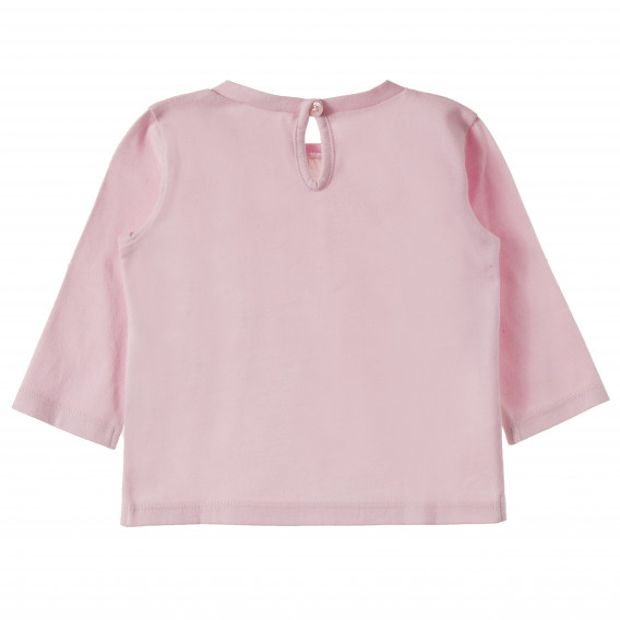 Памучна блуза с дълъг ръкав за бебе за момиче розова Benetton 161452 7