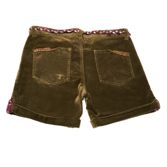 Къси памучни панталони за момиче зелени Naf Naf 161478 2