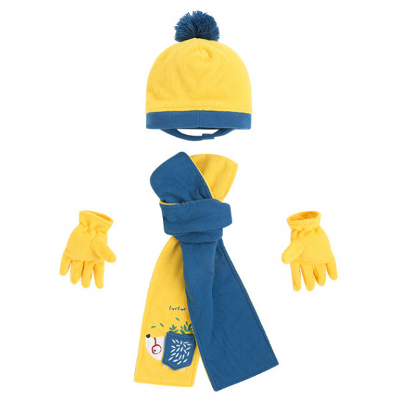 Комплект шапка, шал и ръкавички, жълт Tuc Tuc 1615 2