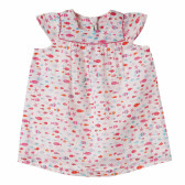 Памучна рокля за бебе за момиче бяла Benetton 161901 