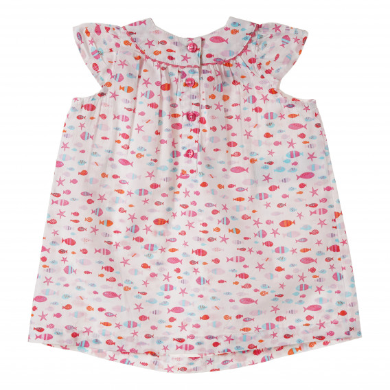 Памучна рокля за бебе за момиче бяла Benetton 161905 4