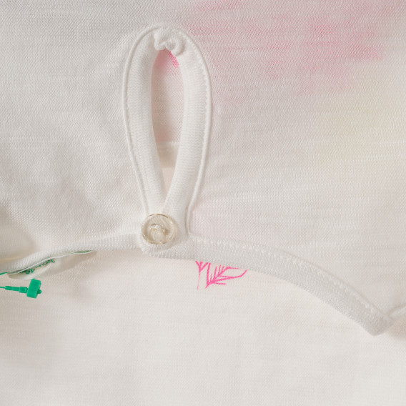 Памучна тениска за бебе за момиче бяла Benetton 161952 3