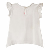 Памучна тениска за бебе за момиче бяла Benetton 161953 4