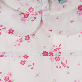 Памучна риза за момиче бяла с флорален принт Benetton 162010 2